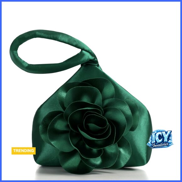 Polyester Evening Bag Floral Wristlet Purse for Parties Wedding